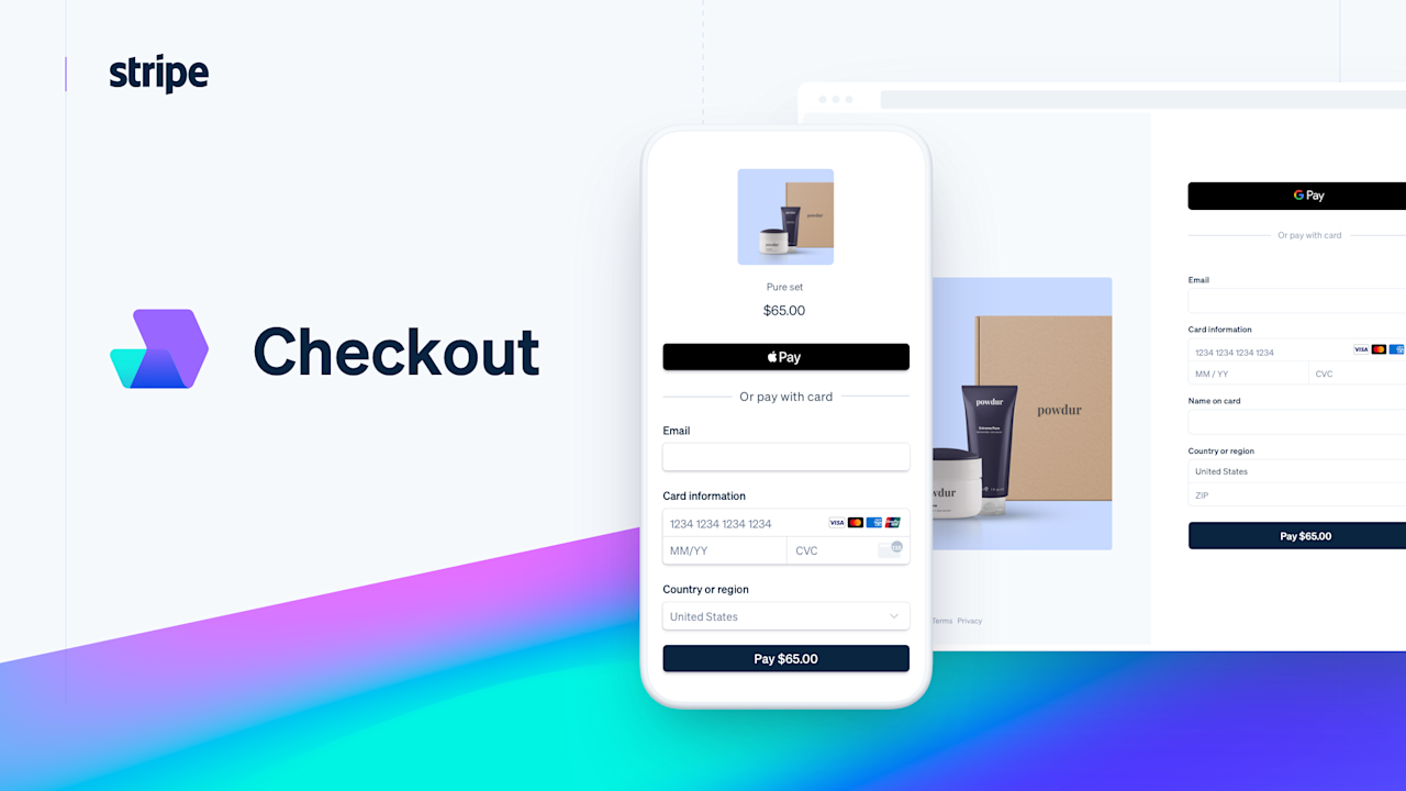 Stripe Checkout displayed across mobile and desktop online store screens